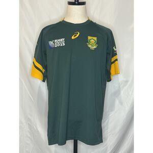 Authentic Asics South Africa Sringboks 2015 Rugby World Cup Home Jersey XL Rare